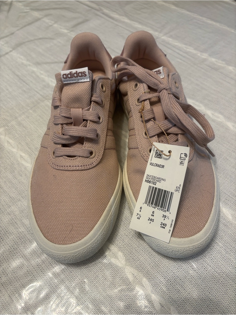 adidas Women's Blush Pink Canvas Lace-Up Sneakers